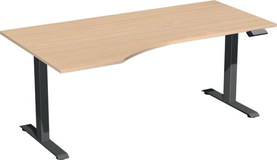 Elevate Basic Elektro-Hubtisch 1800x1000x730-1230 buche/anthrazit