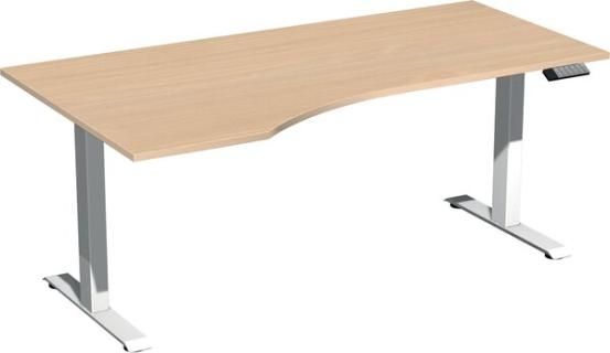 Elevate Basic Elektro-Hubtisch 1800x1000x730-1230 buche/weiß