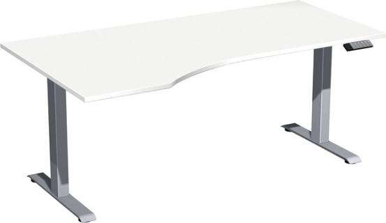 Elevate Basic Elektro-Hubtisch 1800x1000x730-1230 weiß/silber