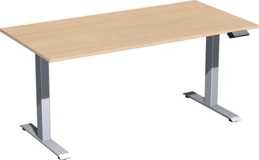 Elevate Plus Elektro-Hubtisch 1600x800x630-1280 buche/silber