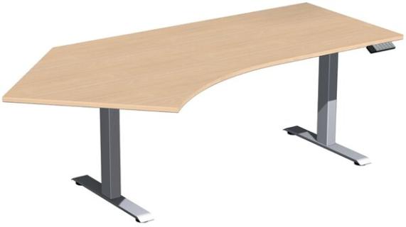 Elevate Plus Elektro-Hubtisch 2166x1130x630-1280 buche/silber