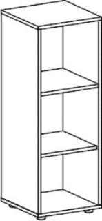 Regal 3 OH mit Standfüßen 400x400x752 Lichtgrau, Flex