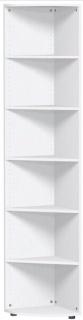 Eckabschlußregal 6 OH 2160x400x400 mit Standfüßen, weiß, Flex