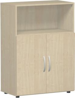Regal 3 OH mit Türen und Standfüßen Ahorn, 800x400x1104