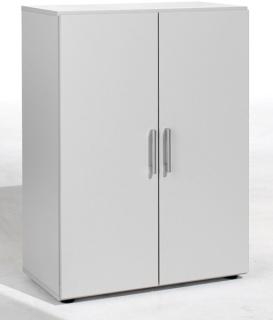 Flügeltürenschrank 3 OH Flex m. Justierfüßen Lichtgrau/Lichtgrau