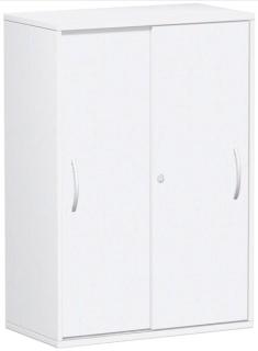 Schiebetürenschrank 3 OH mit Standfüßen, weiß, Flex