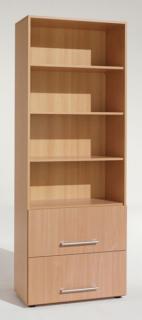 Regal 6 OH m. Standfüßen Buche/Buche 800x400x2160 Flex
