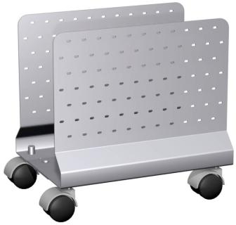 CPU-Halter f. Flex mobil, 4 Rollen, silber, Lochblech, 160-260x360x350