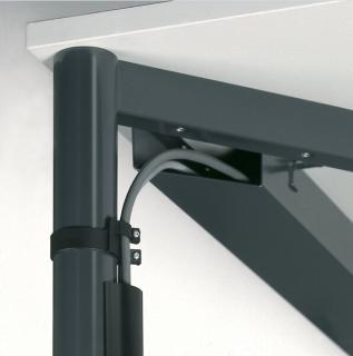 Kabelkanal 1200 Befestigung an Tisch- platte, silber