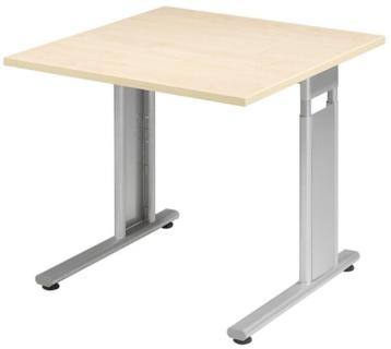Arbeitstisch C-Fuß Flex Ahorn/Silber höhenverstellbar