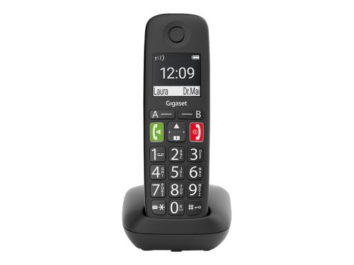 GIGASET E290 schwarz schnurlos analog DECT Grosstaste