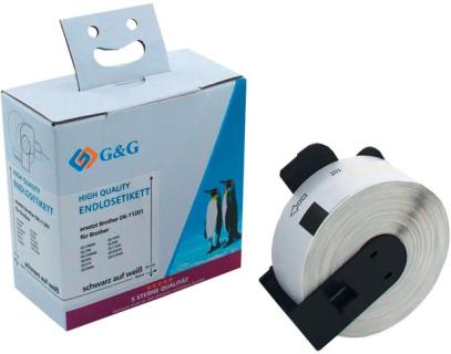 Premium Etiketten 29x90 komp. zu Brother DK-11201, schwarz auf weiß