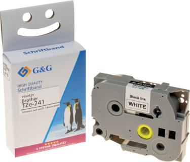 Premium Schriftband komp. zu Brother TZe-241, schwarz auf weiß