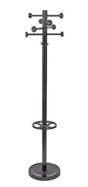 Garderobe Grando 175cm schwarz Garderobenständer 8 große, 8 kleine