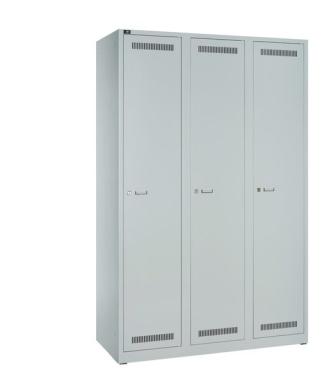 Garderobenschrank Light aus Stahl, komplett in Lichtgrau