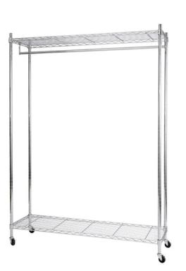 Garderobenwagen, mobil, 4 Rollen chrom, 90x168 cm