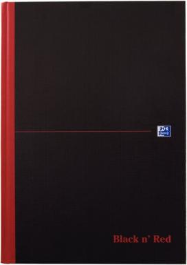 Gebundenes Buch A4, 96 Blatt, kariert mit Lesezeichenband, schwarz,