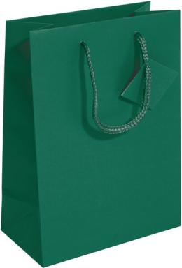 Geschenktasche Small, opalgrün mit Mattlack und Geschenkeanhänger