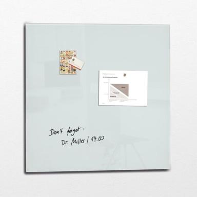 Glas-Magnetboard Artverum, weiß inkl. 1 starker SuperDym-Magnet und