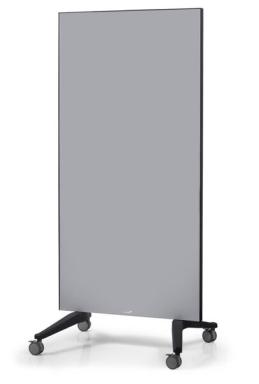 Glassboard mobil grau 90x175cm auf 4 Rollen fahrbar