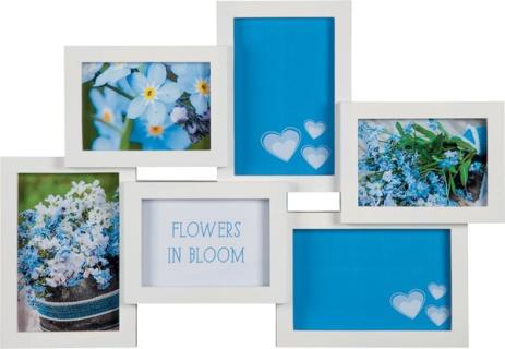 Bilderrahmen CLERMONT, weiß für 6 Fotos, 3x 10x15 cm, 3x 9x13 cm