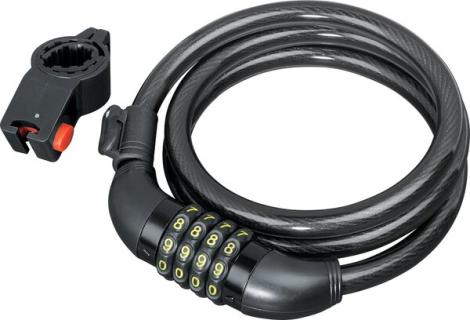 Fahrrad-Zahlenspiralschloss, 120 cm Sicheres Fahrradschloss, schwarz