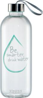 Glasflasche, 1 l, heiß/kalt, Schlaufe mit Schutzhülle, für Kohlensäure