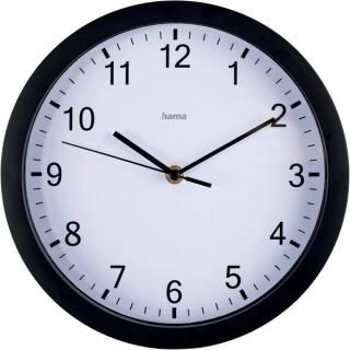 Wanduhr Elba, Ø 25 cm, schwarz ohne Ticken, analoger Zeitanzeige,