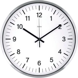 Funkwanduhr Java, DCF, Ø 35 cm, silber Funkuhr mit analoger Zeitanzeige,