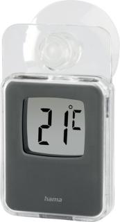 Fensterthermometer, digital f. innen und außen, 7,5 x 4,6 cm, gr