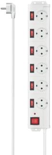 Steckdosenleiste, 6-fach, mit Über- spannungsschutz, 90°, weiß, einzeln