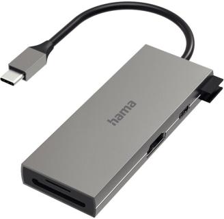 USB-C-Hub, Multiport, 6 Ports 2x USB-A, USB-C, HDMI, SD, microSD