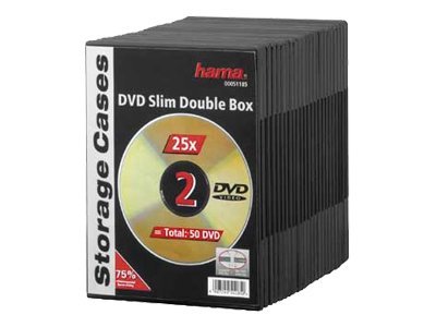 HAMA 1x25 Hama DVD-Doppel-Leerhülle Slim 75% Platzsparnis 51185