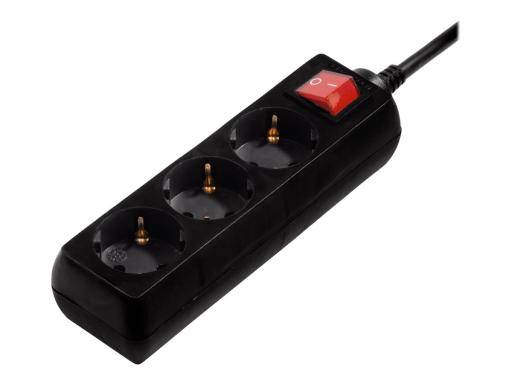 HAMA 3-Way Power Strip with Switch - Steckdosenleiste - 3 Ausgangsstecker - Sch