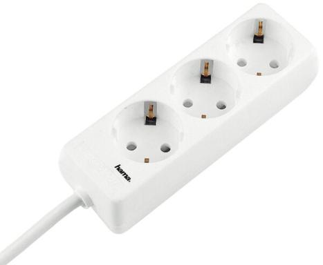 HAMA Distribution Panel 3-Way 45° - Verlängerungsschnur - Wechselstrom 230 V - 