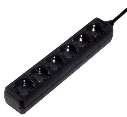 HAMA Distribution Panel 6-Way 45° - Verlängerungsschnur - Wechselstrom 230 V