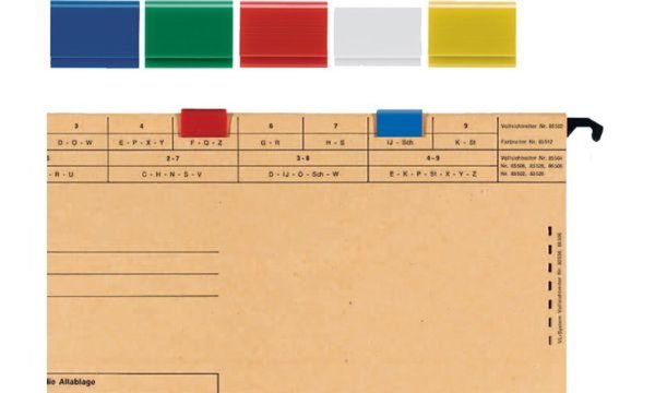 HAMELIN ELBA Farbreiter, aus PVC, zum Aufstecken, gelb für Hängeregistratur ver
