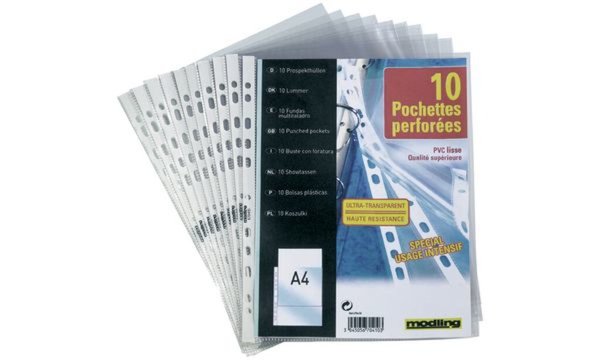 HAMELIN ELBA Prospekthüllen DIN A4, aus PP 0,08 mm, glasklar Universallochung (