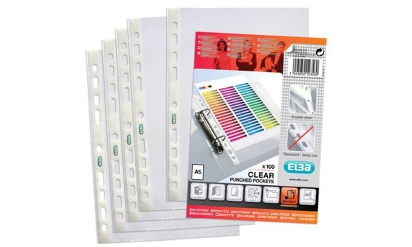 HAMELIN ELBA Prospekthüllen DIN A5, PP, 0,06 mm, glasklar oben offen, Eurolochu