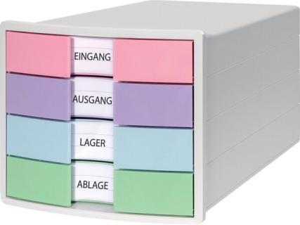 HAN Schubladenbox IMPULS, 4 Schübe, weiß/pastell