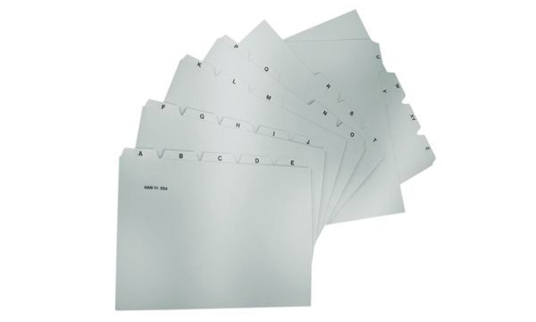 HAN Karteiregister A-Z, PP, A6 quer , grau, 25-teilig (81420123)