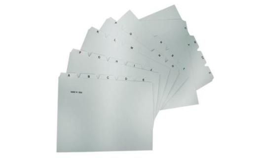 HAN Karteiregister A-Z, PP, A7 quer , grau, 25-teilig (81420124)