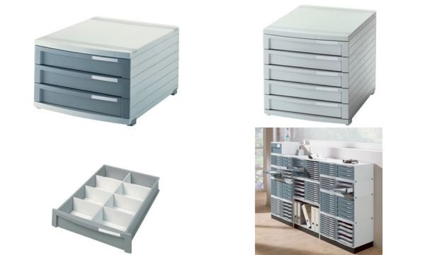 HAN Schubladenbox CONTUR, 5 Schübe, lichtgrau/dunkelgrau (81420242)