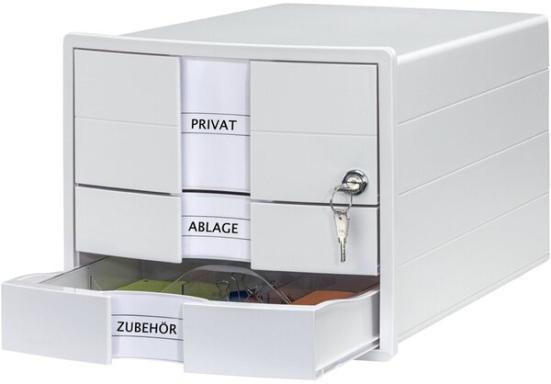 HAN Schubladenbox IMPULS, 3 Schübe, mit Schloss, weiß