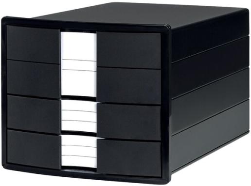 HAN Schubladenbox IMPULS  schwarz DIN C4 mit 3 Schubladen