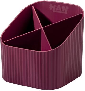 HAN Stiftehalter KARMA rot Polystyrol 4 Fächer 11,1 x 11,1 x 10,5 cm