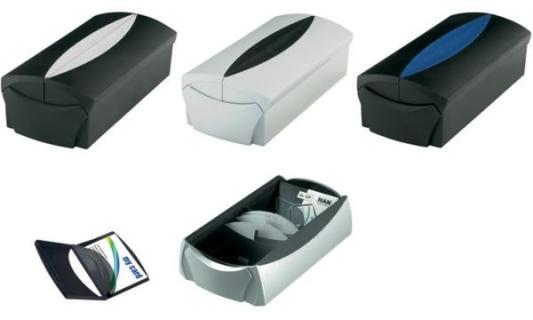 HAN Visitenkartenbox VIP, für 500 K arten, lichtgrau/schwarz (81420033)