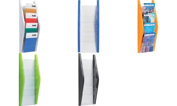 HELIT Bogendisplay,PP,Fächer Polystyrol,HxBxT 540x215x80mm,inkl. Befestigung,4 