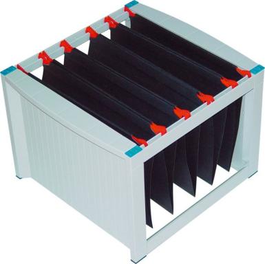 HELIT Hängeregistratur-Gestell für 40 Hängemappen, lichtgrau stapelbar, mit Zwi