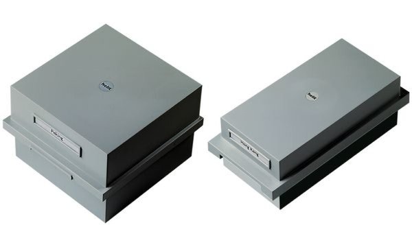 HELIT Karteikasten A6 quer, lichtgrau, unbestückt tragbar, beschriftbar, für ca